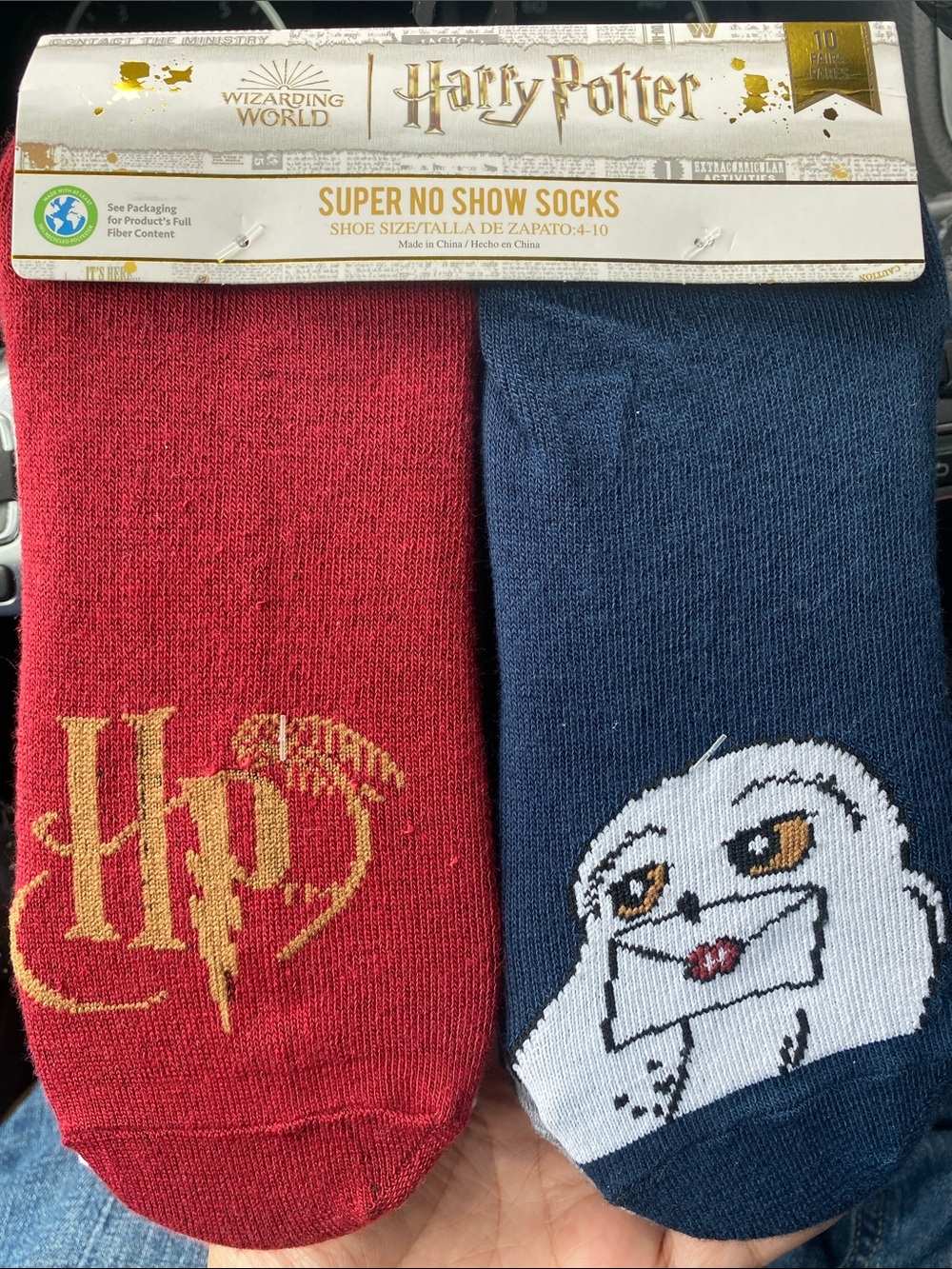 Harry Potter Women's Graphic No Show Socks, 10-Pack, Sizes 4-10 BNWT